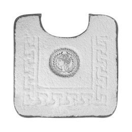 Migliore COMPLEMENTI Коврик (89) д/WC 60х60 см. белый, узор 5, вышивка логотип АФИНА хром 24951