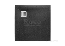 Душевой поддон из материала Stonex® Roca Terran 900x900 черный, с сифоном и решеткой, AP103384384014