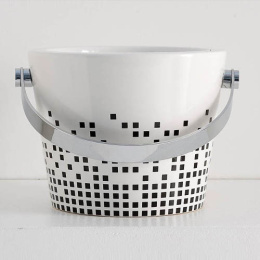 Scarabeo Bucket 8804 Z раковина накладная без перелива 40,5 x 54см, белая с декором чёрный Pixel