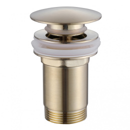 Донный клапан ABBER AF0010G с переливом, клик-клак, золото матовое