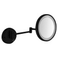 Косметическое зеркало Nofer Classic 08006.N с подсветкой, черное матовое