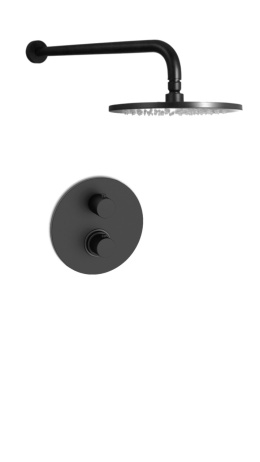 Душевая система Paffoni Light KITLIQ013NO с термостатом Черная матовая