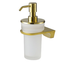 Дозатор для жидкого мыла с держателем WasserKRAFT Aisch K-5999, PVD-покрытие "матовое золото"
