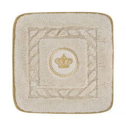 Migliore Коврик д/ванной комнаты 60х60 см. вышивка логотип КОРОНА, кремовый, окантовка золото 30767