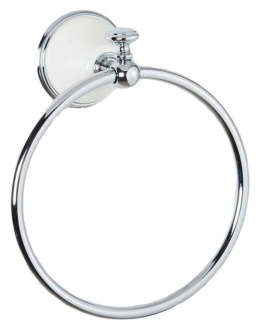 Полотенцедержатель кольцо Tiffany World Harmony TWHA015bi/cr, белый/хром
