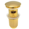 Remer 905CC114BG Донный клапан 1.1/4" click-clack с переливом золото брашированное