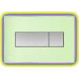Кнопка управления AlcaPlast M1472 - R с цветной пластиной, светящаяся кнопка зеленая, свет радуга