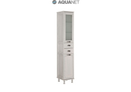 Шкаф-пенал Aquanet Тесса 35 жасмин/серебро фасад стекло