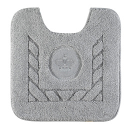 Migliore Коврик д/WC 60х60 см. вышивка логотип КОРОНА, серый, окантовка серебро 30762
