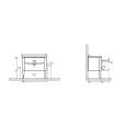 KERASAN Waldorf Комплект подвесной мебели 100 см, ножки ЗОЛОТО, с 1 ящиком и 1 дверцей, Цвет: noce
