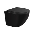 Подвесной безободковый унитаз с сиденьем микролифт Avimano Emotion 1000022, цвет черный матовый