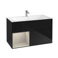 Фото Villeroy Boch Finion G030HHPH Тумба под раковину 996х498 мм (sand matt/glossy black)