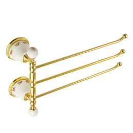Фото Migliore Provance 17705 Полотенцедержатель тройной поворотный L35 cм, керамика, золото