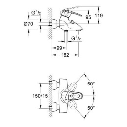 Grohe Chiara 32306000 Смеситель для ванны