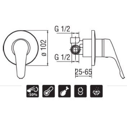 Nobili Hera HE24108CR Смеситель для душа (хром)
