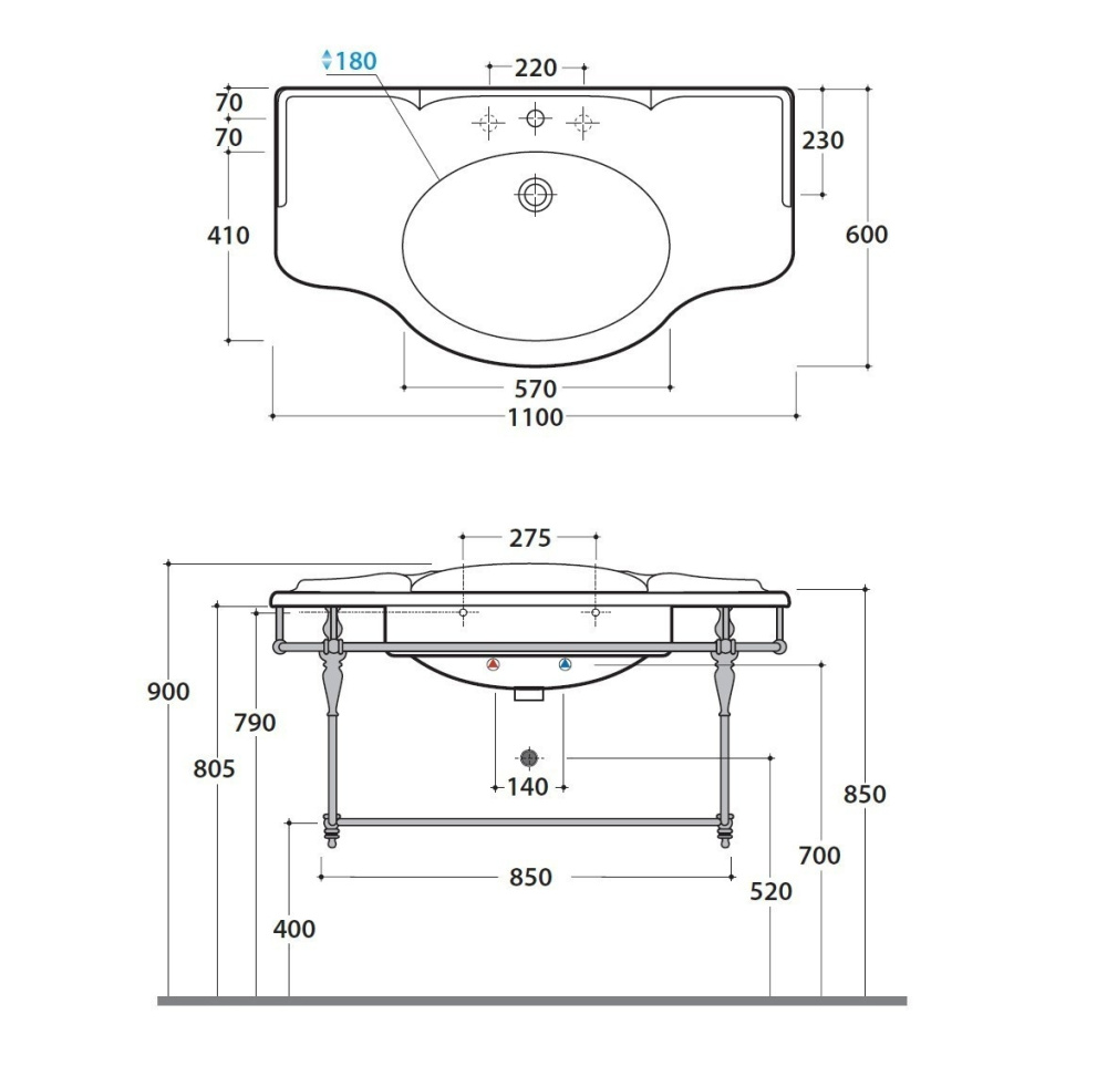 Фото Консоль Globo Paestum (PASC22) хром