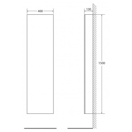 Зеркальный шкаф-пенал BelBagno BB400CRS, 40 х 13 х 150 см