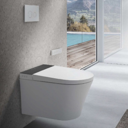 Фото Унитаз подвесной UNI-FLOW MI-SMART CH1048ZR-A в комплекте с крышкой-биде, цвет белый