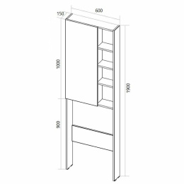 1Marka У92548 Шкаф Gaula 60Н 1д.Black