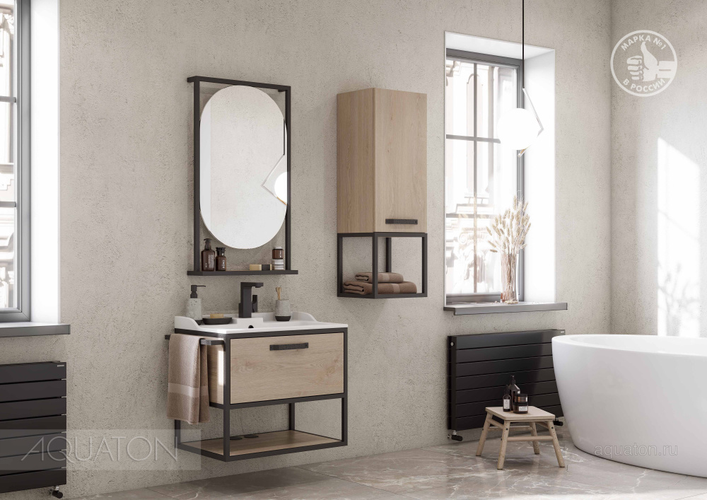 Фото Шкафчик Aquaton Лофт Фабрик дуб эндгрейн 1A242803LTDU0