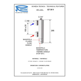 Termo смеситель Remer для душа RR QT35 V вертик