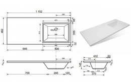 Фото Раковина Эстет Даллас (ФР-00001937) правая (115 см)