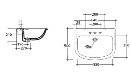 Фото Раковина полувстраиваемая Galassia Piuma (8513)