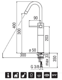 Фото NOBILI Plus PL00168CR Смеситель для раковины (хром)
