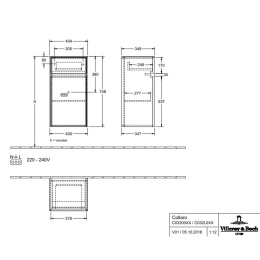 Villeroy Boch Collaro C03200VJ Шкаф боковой для ванной комнаты, петли слева (Nordic Oak)