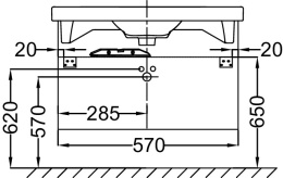 Тумба под раковину Jacob Delafon ODEON UP 60 см, EB878-N14, серый антрацит