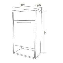 1Marka У84222 Тумба с раковиной Lira 40П 1д. Белый глянец R