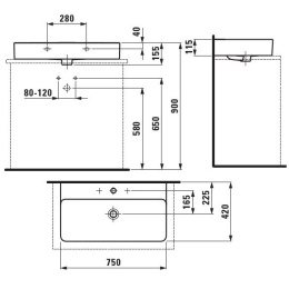Раковина Laufen Val 75 8.1628.5