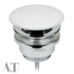 Сток для раковины AeT CURVY свободный слив хром, цвет керамики белый A044VX100