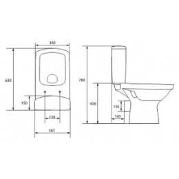 Унитаз компакт Cersanit Easy 356 ES011