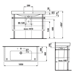 Раковина Laufen Pro S 8.1396.6.000.104.1, 105*46,5см