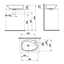 Фото Раковина Laufen Palomba 8168030001041, 40 см, накладная