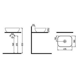 Раковина Bien Motto MTLG05003FD0B7000 49.5 x 38 x 14 см на столешницу прямоугольная, черный