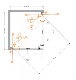 Душевой уголок Cezares Eco-O-ASH-2-80/100-C-Cr 100 x 80 см без поддона