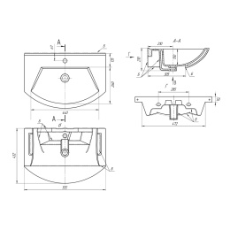 Фото Умывальник Dreja Stance (17085-KL) 85 см