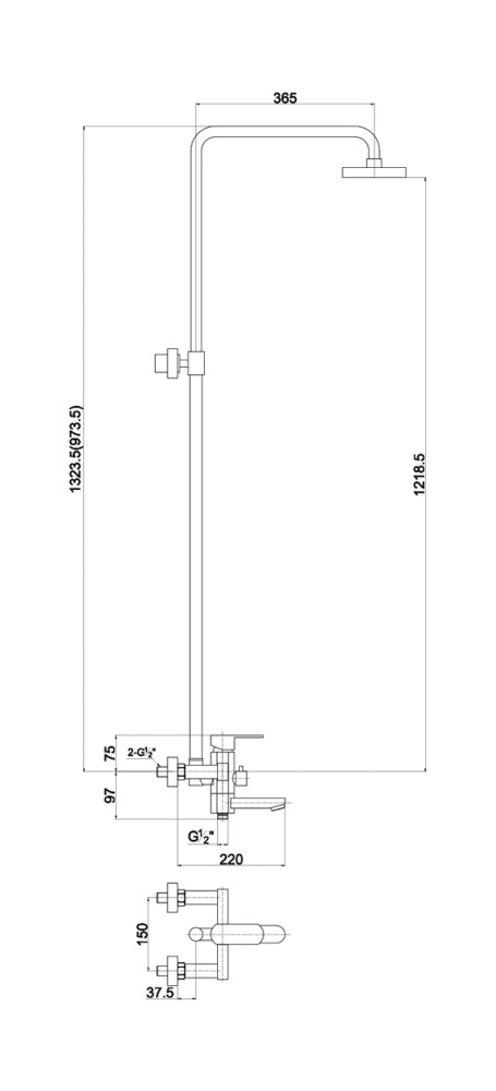 Фото Душевая система Timo Beverly (SX-1060/02) бронза