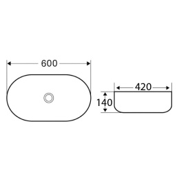 Раковина 60 см BelBagno (BB1084) прямоугольная
