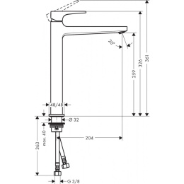 Смеситель для раковины Hansgrohe Metropol (32512340) шлифованный черный хром