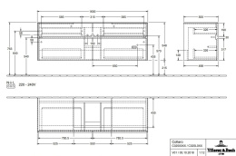 Villeroy Boch Collaro C02500VJ Тумба под раковину 1600х500 мм (Nordic Oak)