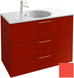 Фото Тумба под раковину Jacob Delafon Odeon Rive Gauche 90 см, EB2533-RX-М80, цвет алый матовый, ручки на