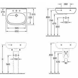 Раковина 51606501 VILLEROY&BOCH O'NOVO, 650х510 мм