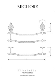 Migliore Elisabetta 17074 Полотенцедержатель двойной L60 см, золото