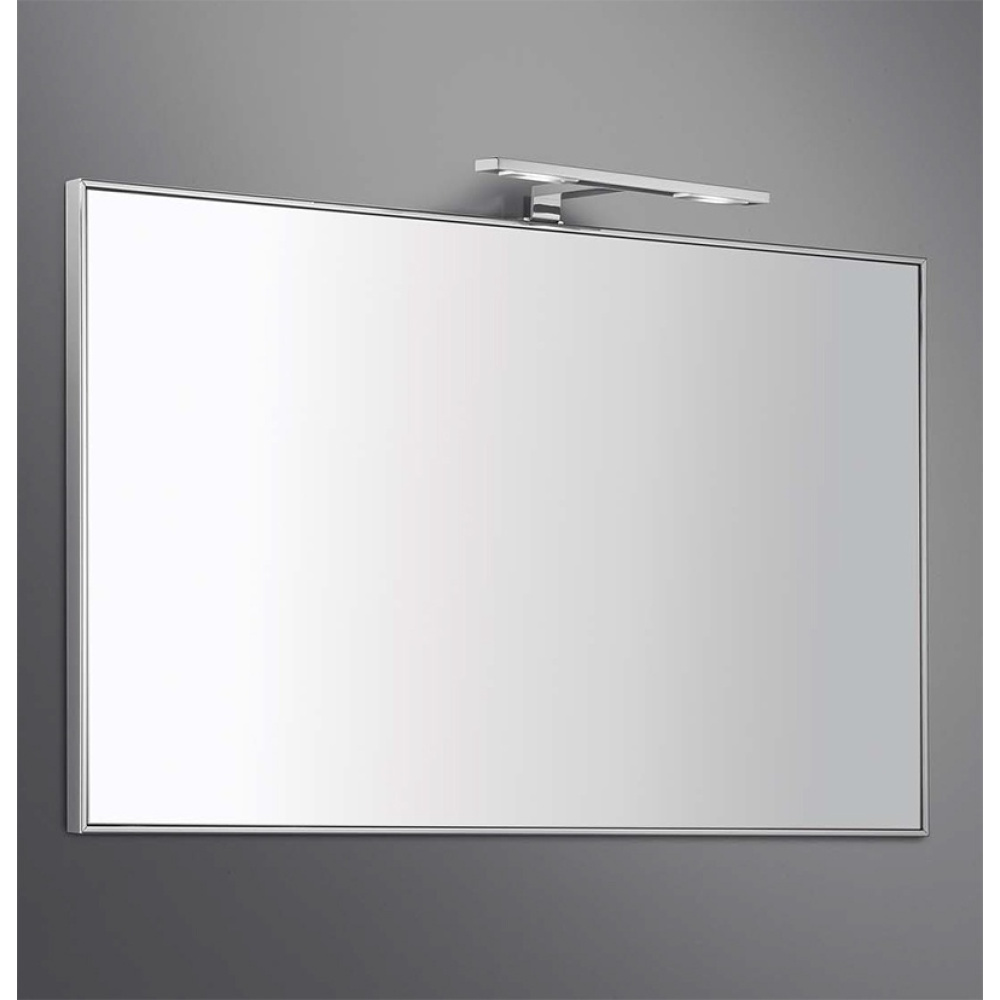 Colombo Design Gallery B2043 - Зеркало для ванной комнаты 90*50 см, в металлической раме (нержавеюща