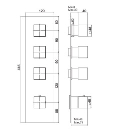 Термостат для ванны F3513X3CR FIMA Carlo Frattini FIMATHERM
