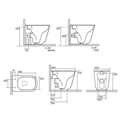 Унитаз пристенный Kerasan TRIBECA 511831 Nero matt