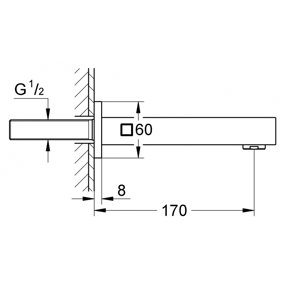 Grohe Eurocube 13303000 Излив, для ванны